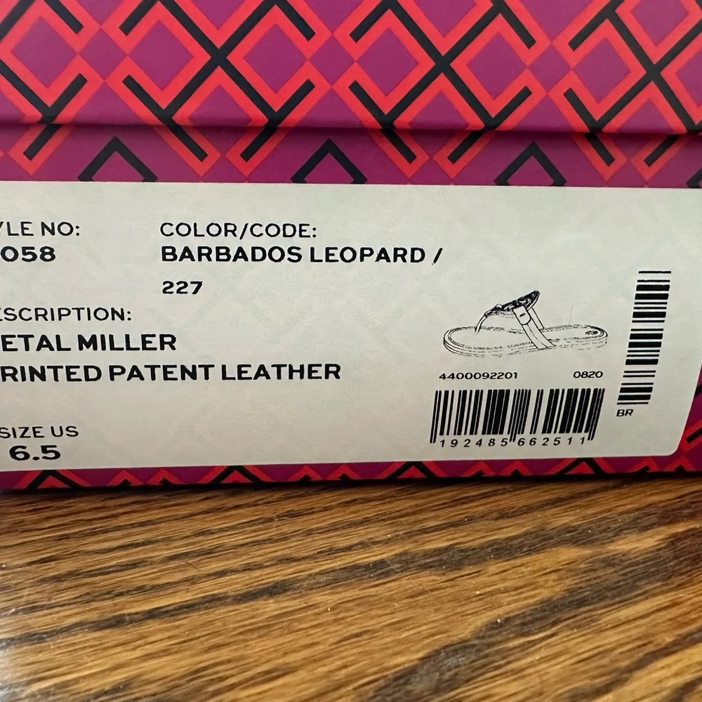 Tory Burch Miller Leopard Logo Thong Sandals - Black & Brown - Picture 6 of 6